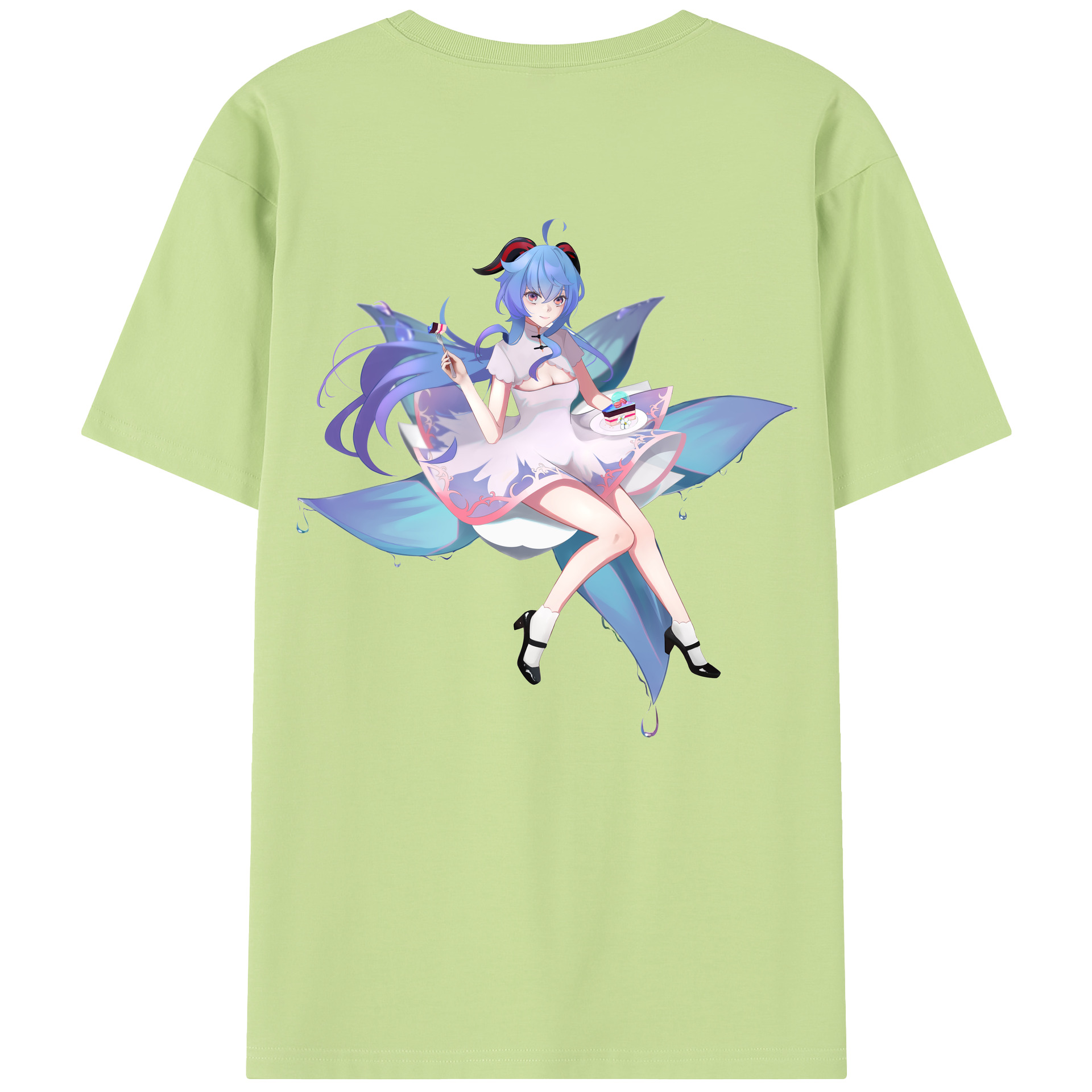 げんし神 甘雨 かんう genshin Ganyu 綿100％半袖Tシャツ（背面プリント）